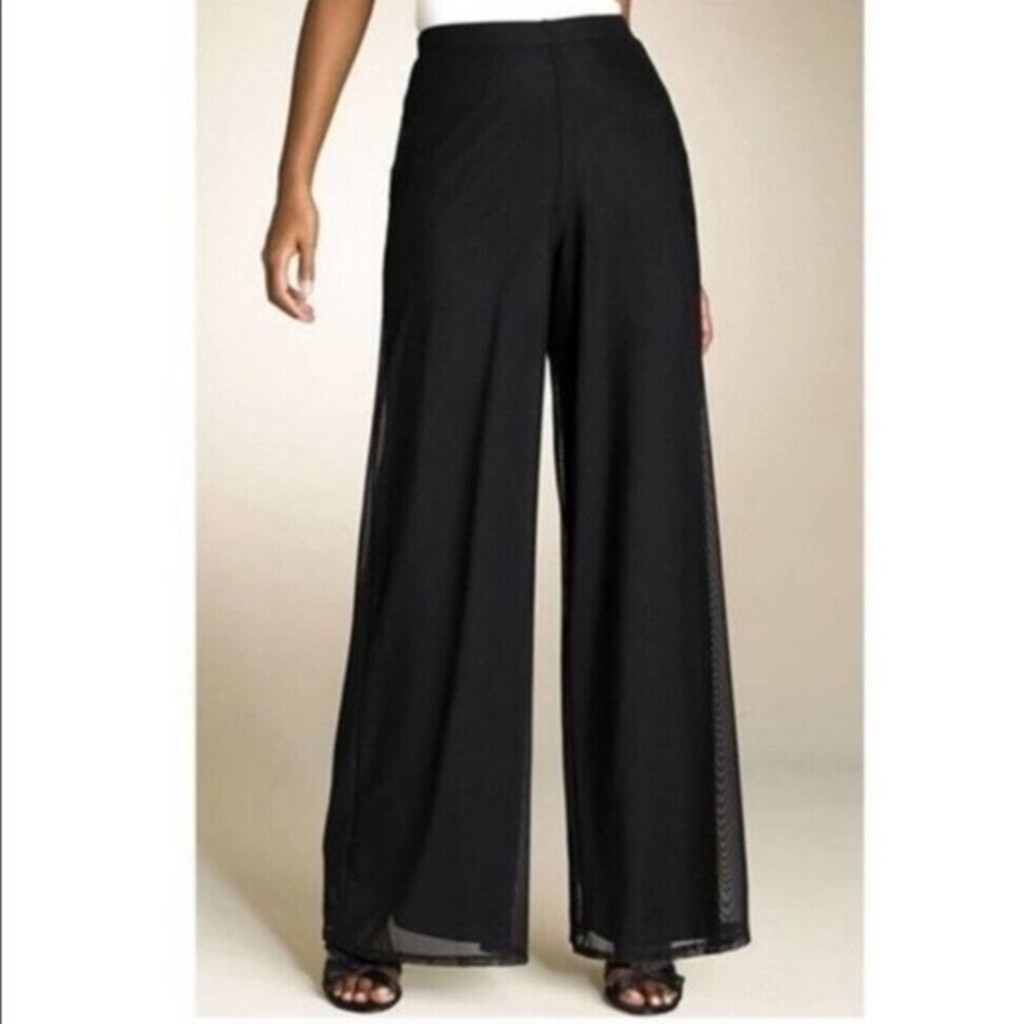 Tadashi Shoji Black Nylon Lycra Palazzo Pants